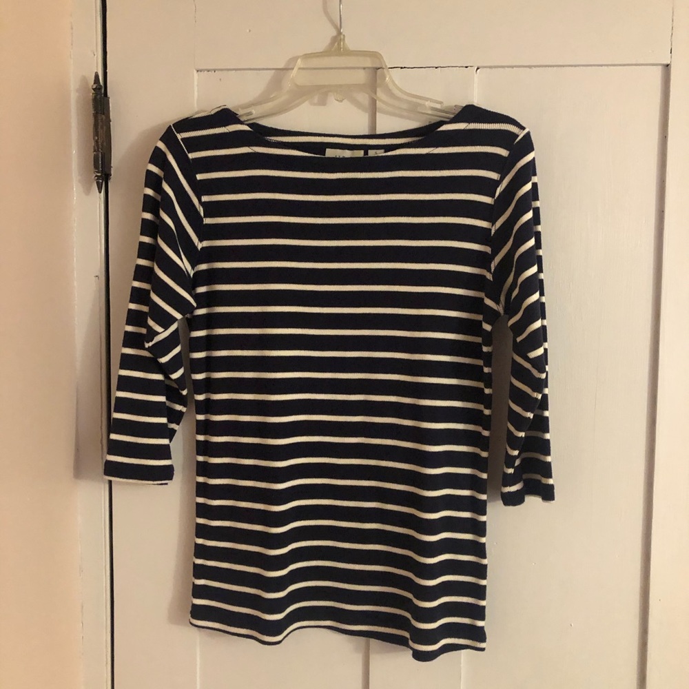 L.L. Bean French Sailor Boatneck 3/4 Sleeve Shirt